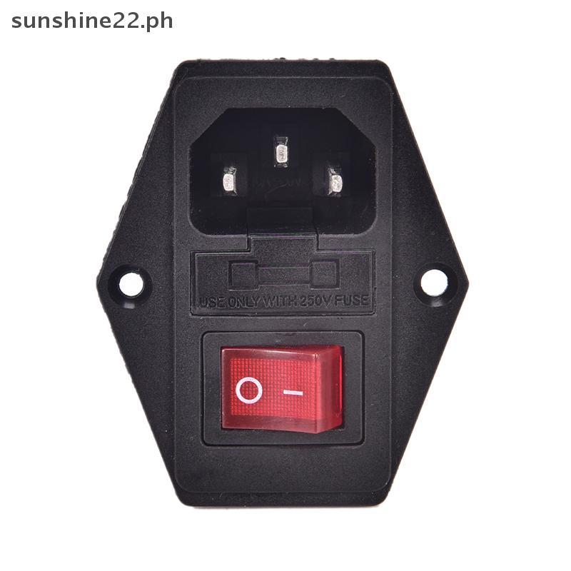 SUNSHINE22 NEW 3 Pin AC Inlet Male Plug Power Socket With Fuse Switch ...