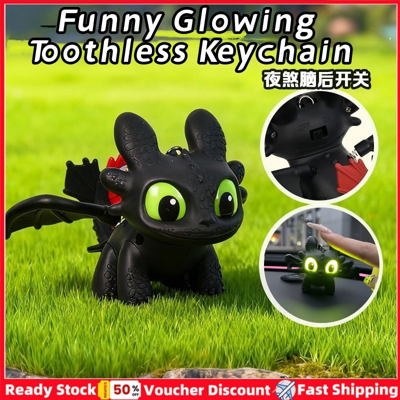 [Ready Stock] 3PCS Funny Glowing Toothless Keychain Creative Eyes ...