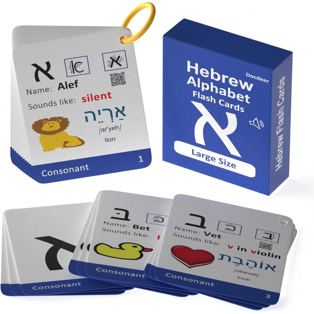 Hebrew Biblical Alphabet Syllabary Flash Cards – Alef Bet Letter
