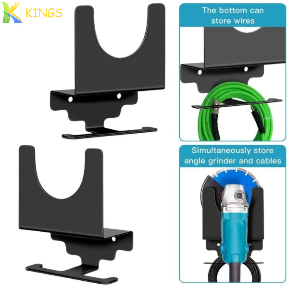 KINGS Angle Grinder Holder, 2 Bay Wall Mounted Angle Grinder Rack, Tool ...