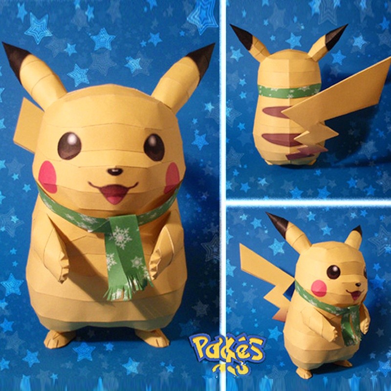 DIY paper models Pikachu V2 Pokémon Pet Small Paper Model Handmade DIY ...