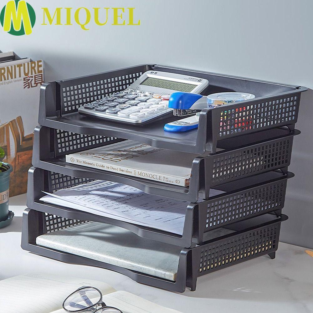 MIQUEL Stackable File Rack, Desktop Organizer File Organizer A4 File ...