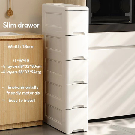 Slim Drawer Organizer Kitchen Storage Cabinet Gap Drawer Organizer ...