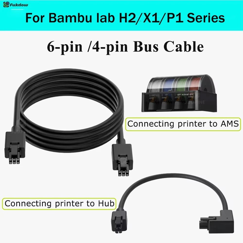 For Bambu lab AMS/AMS 2 Pro/AMS 6-pin /4 pin Bus Cable For X1/P1/H2D ...