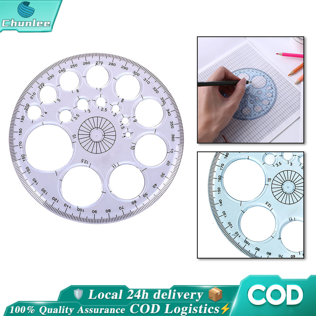 Multifunctional 360 Degree Circle Protractor Ruler with Multiple ...