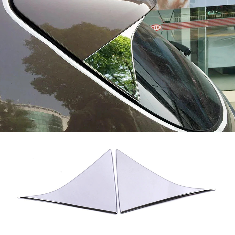 For Kia Sportage QL 2015- Chrome Rear Window Spoiler Side Wing Triangle ...