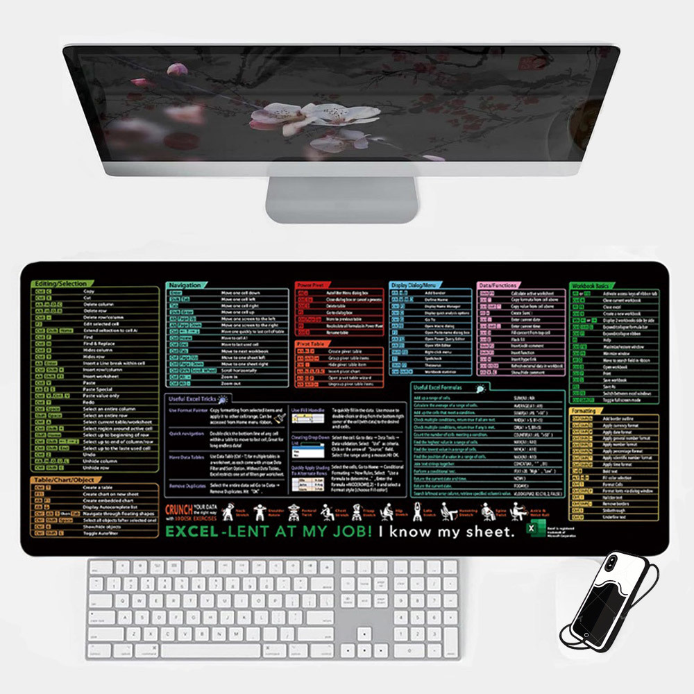Excel Keywords Computer Shortcut Mouse Pad Extended Large Office ...