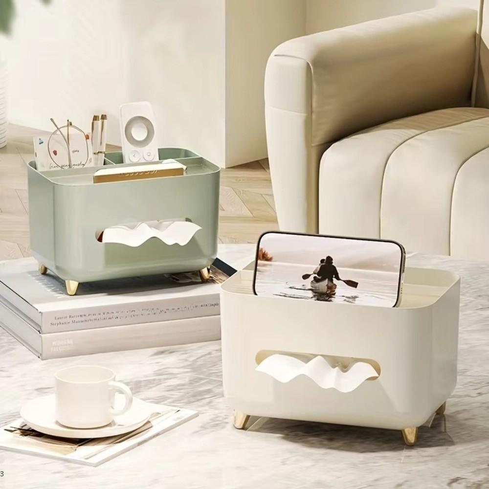 MASMETO Tissue Box, Gold Multifunctional Storage Organizer, Elegant ...