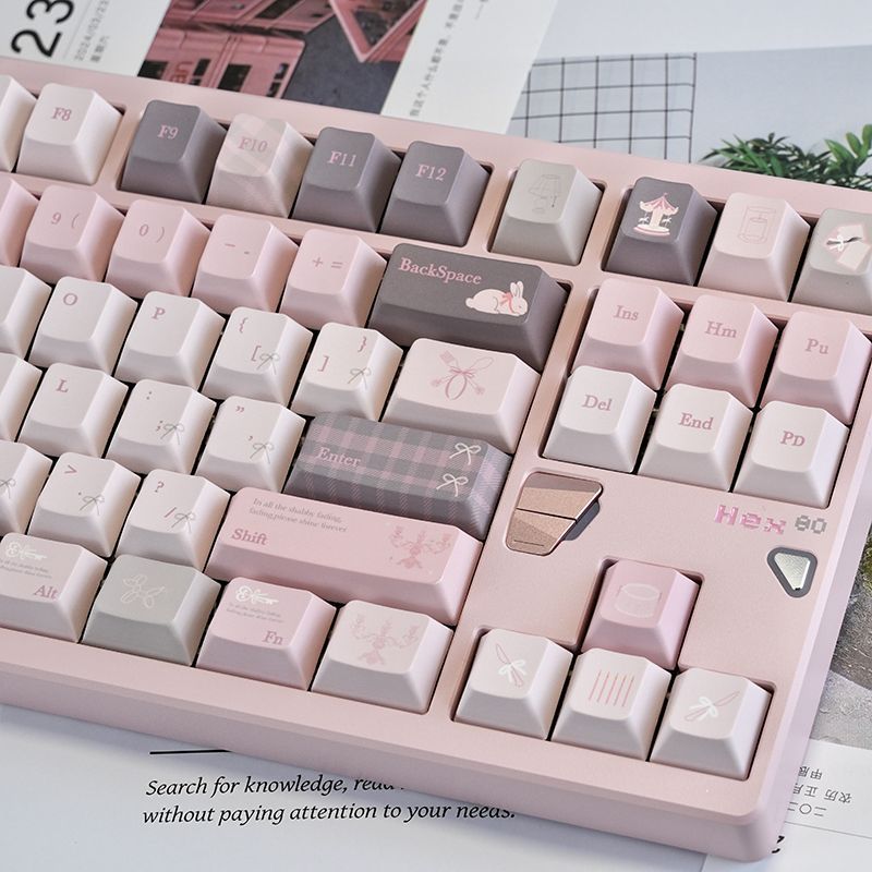 Pink OEM Profile Keycaps Set | Cute High-Value Keycap Kit for ...