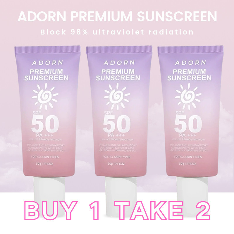 ADORN Premium Sunscreen SPF50+++ Face & Body Anti Aging Sun Protect ...