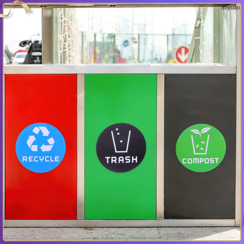 6pcs Multi kulay na PVC Waste Sorting Stickers para Basurahan, Pang ...