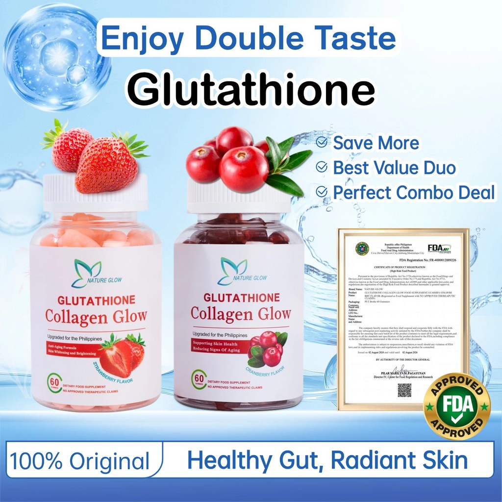 NATURE GLOW Glutathione Collagen Glow Gummies original With Collagen Anti-Aging And Whitening Skin【FDA Approved】
