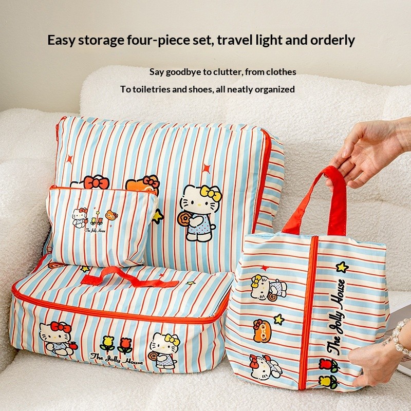 Hello Kitty 4Pcs Travel Storage Bag Set | Waterproof Luggage Organizer ...