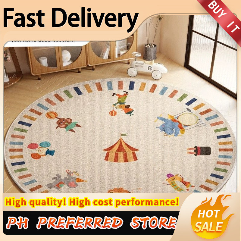Round Kids Play Rug Nursery Area Rug Extra Large Soft Crawling Play Mat ...