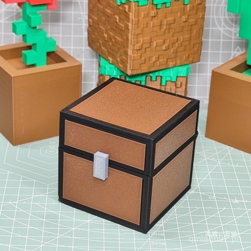 Storage Box Minecraft Spoof Toy Minecraft Box Desktop Box Treasure ...
