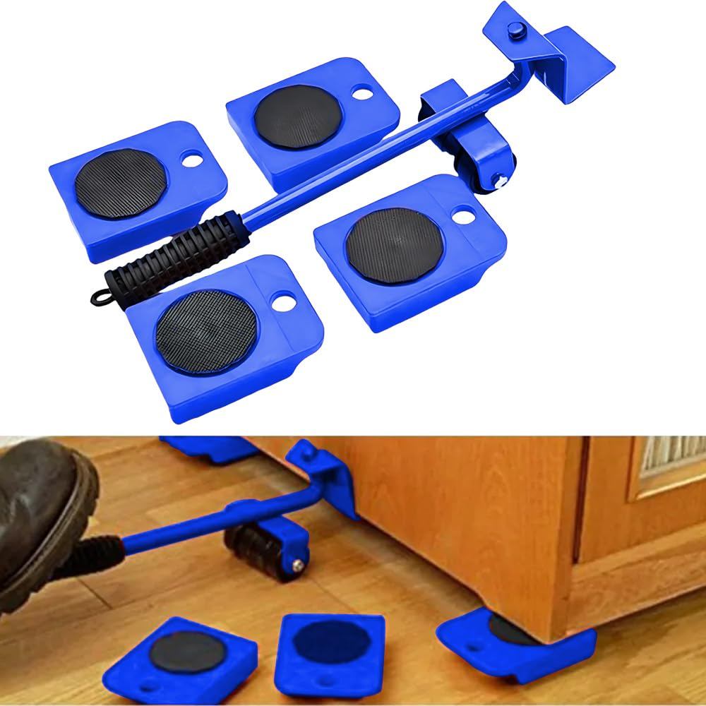 Heavy Duty Furniture Lift Mover Tool Set 360° Rotating Wheels Sliders ...