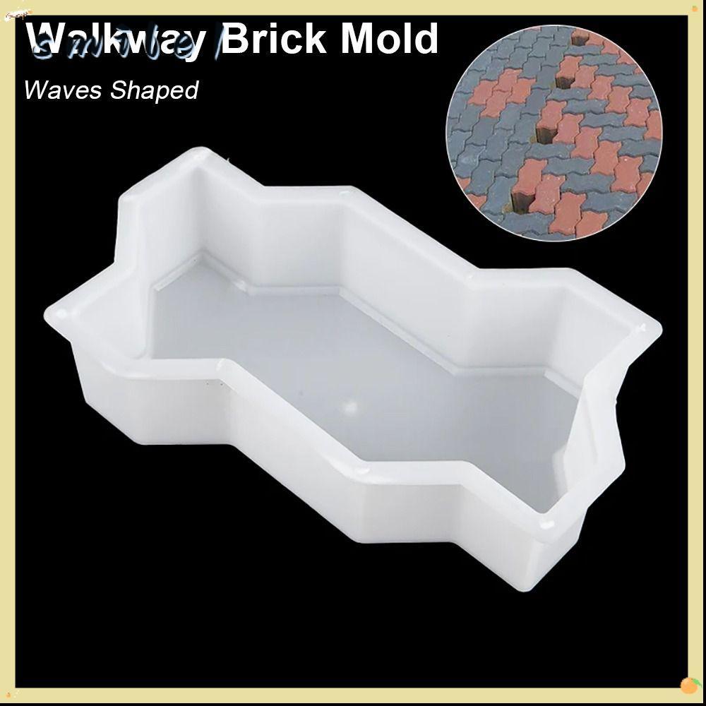 SMILE 1Pcs Stepping Stone Paver, Waves Shaped DIY Paving Brick Mould ...