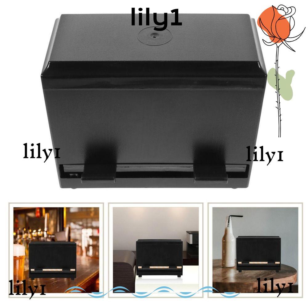 LILY Press Straw Box, Black Plastic Push Straws Dispenser, Portable ...