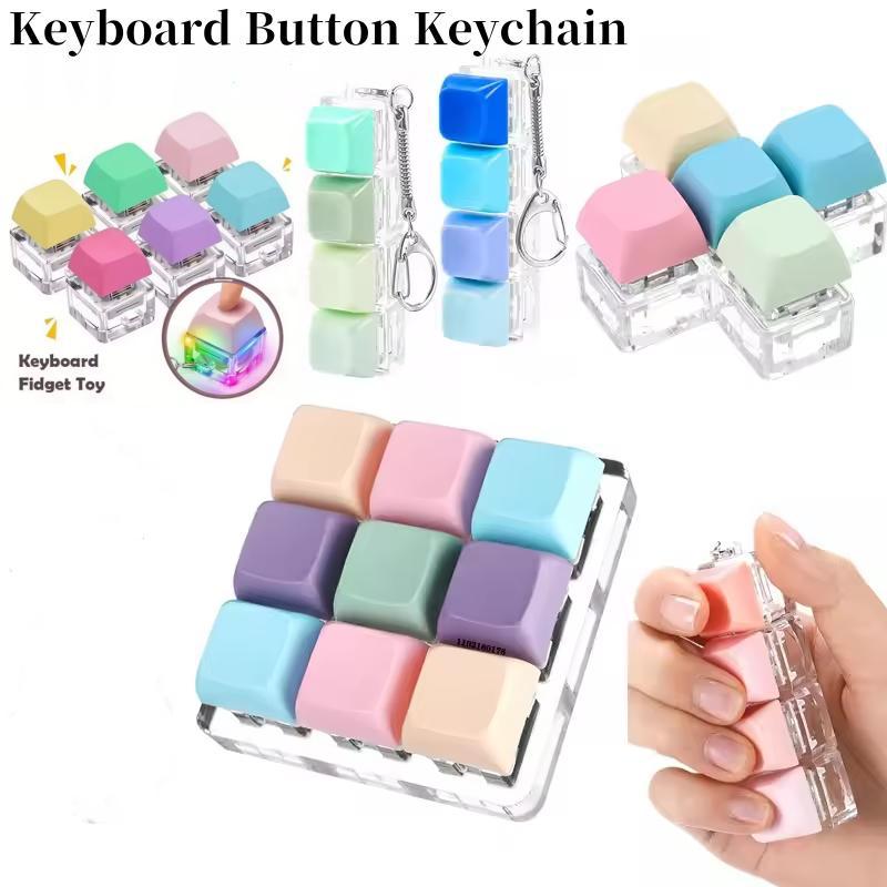 4/9 Keys Keyboard Button Keychain LED Keyboard Key Toy Stress Relief ...