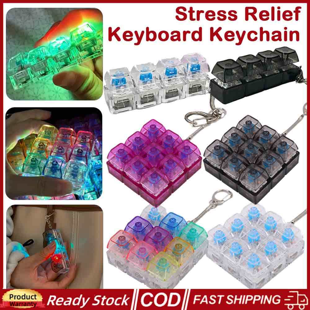 4/9 Keys Stress Relief Keyboard Keychain Fidget Relaxing DIY Keys ...
