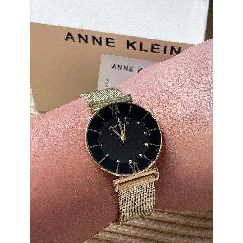 AK Klein Women's AK/3780BKGB Japanese Quartz Dress Watch Gold Stainless ...