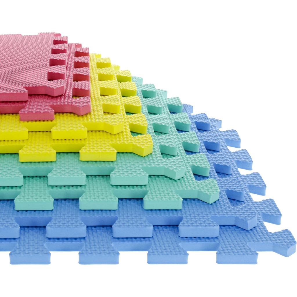 Interlocking Floor Mats - 8-Piece Nontoxic Exercise Mat or Play Mat for ...