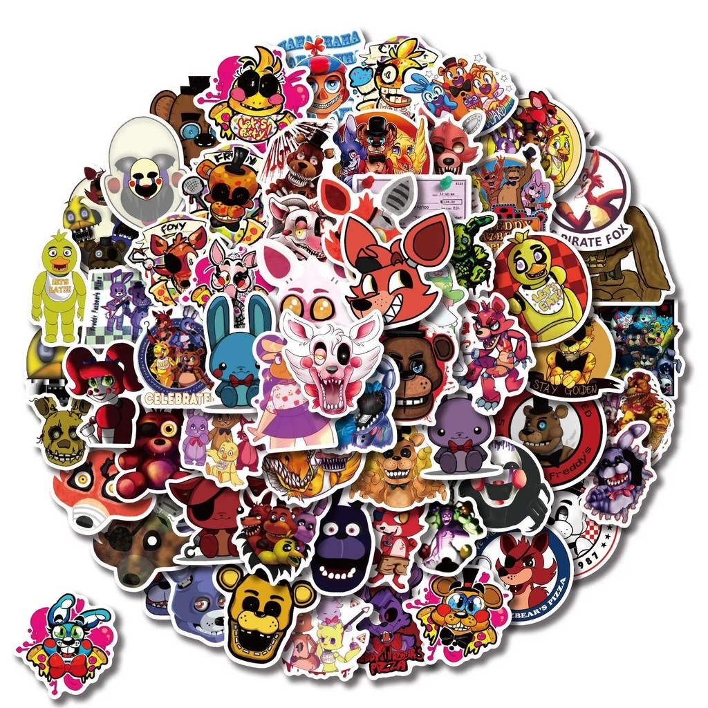 2026hot FNAF Cute Stickers Five Nights At Freddys Cartoon Anime Pattern ...