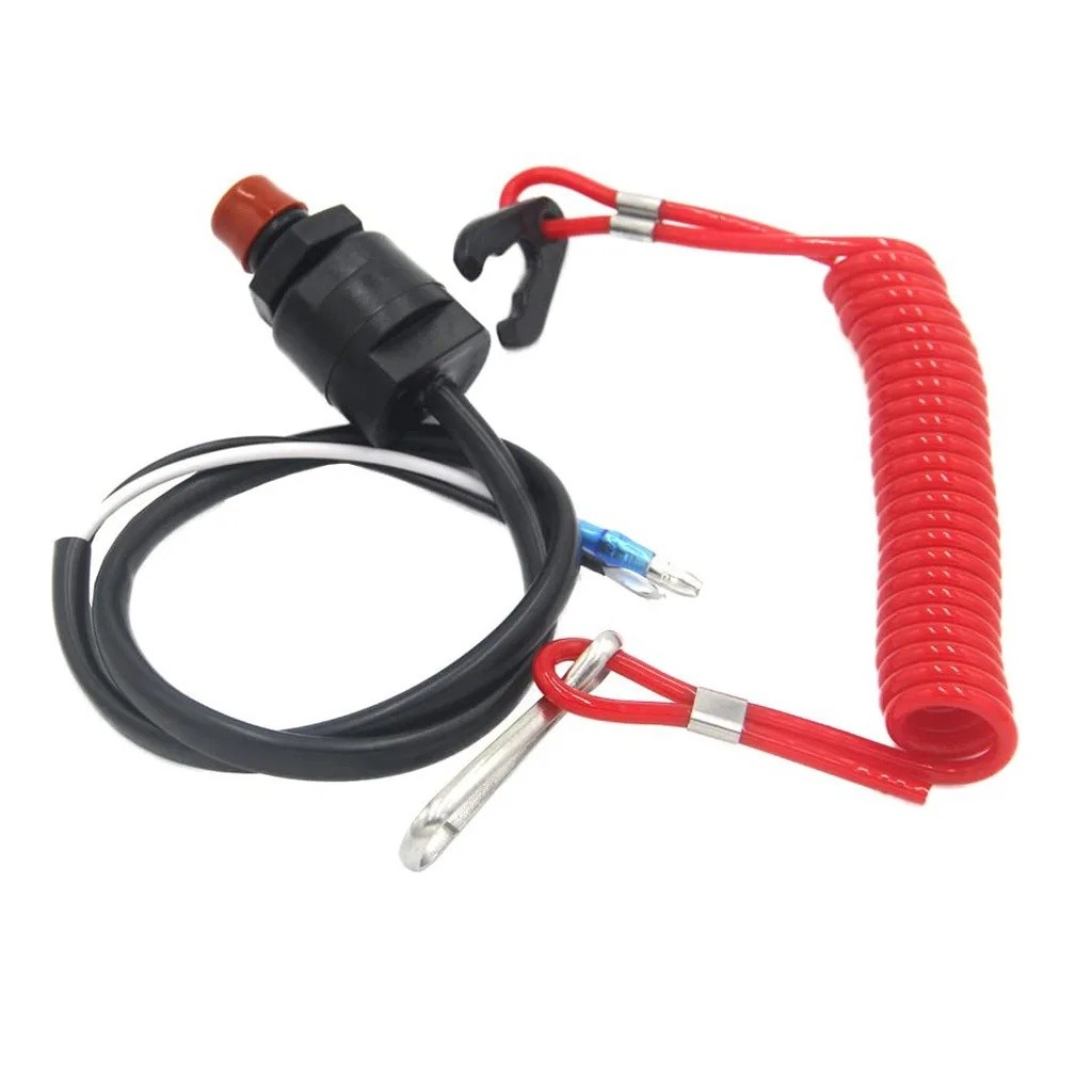 70cm Motorcycle Engine Kill Stop Switch Boat Outboard Engine Motor Kill ...