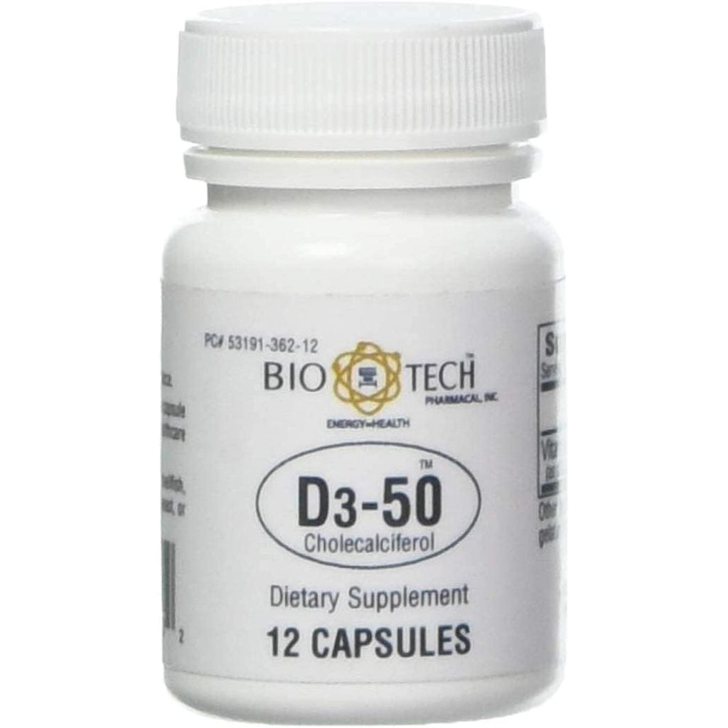 Bio-Tech Pharmacal D3-50 50,000 IU, 12 Capsules – All-Natural ...