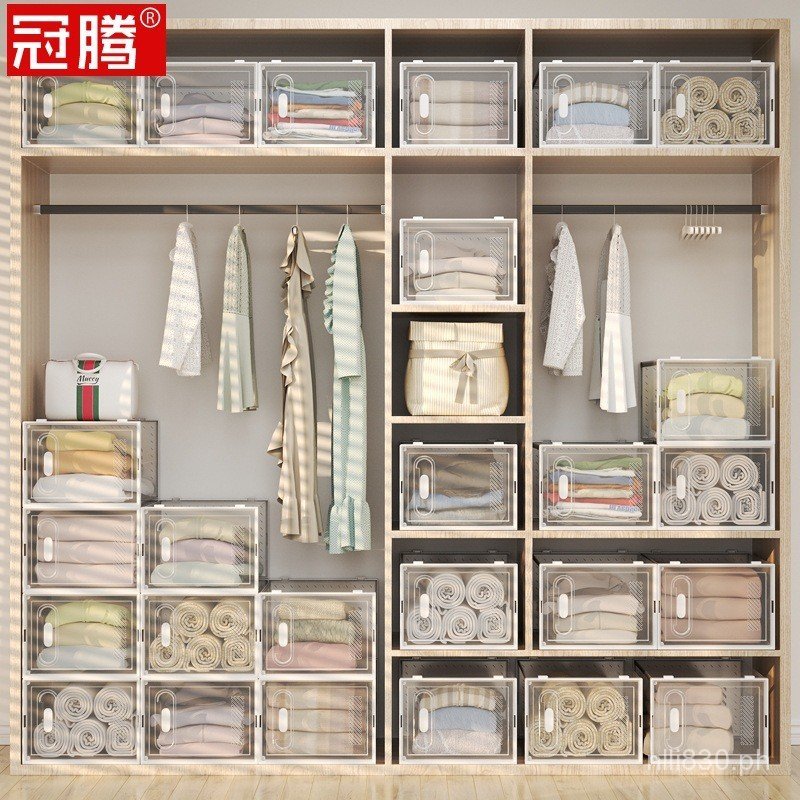 Layered Shelf Cabinet Storage Clothes Divider Layered Partition Board ...