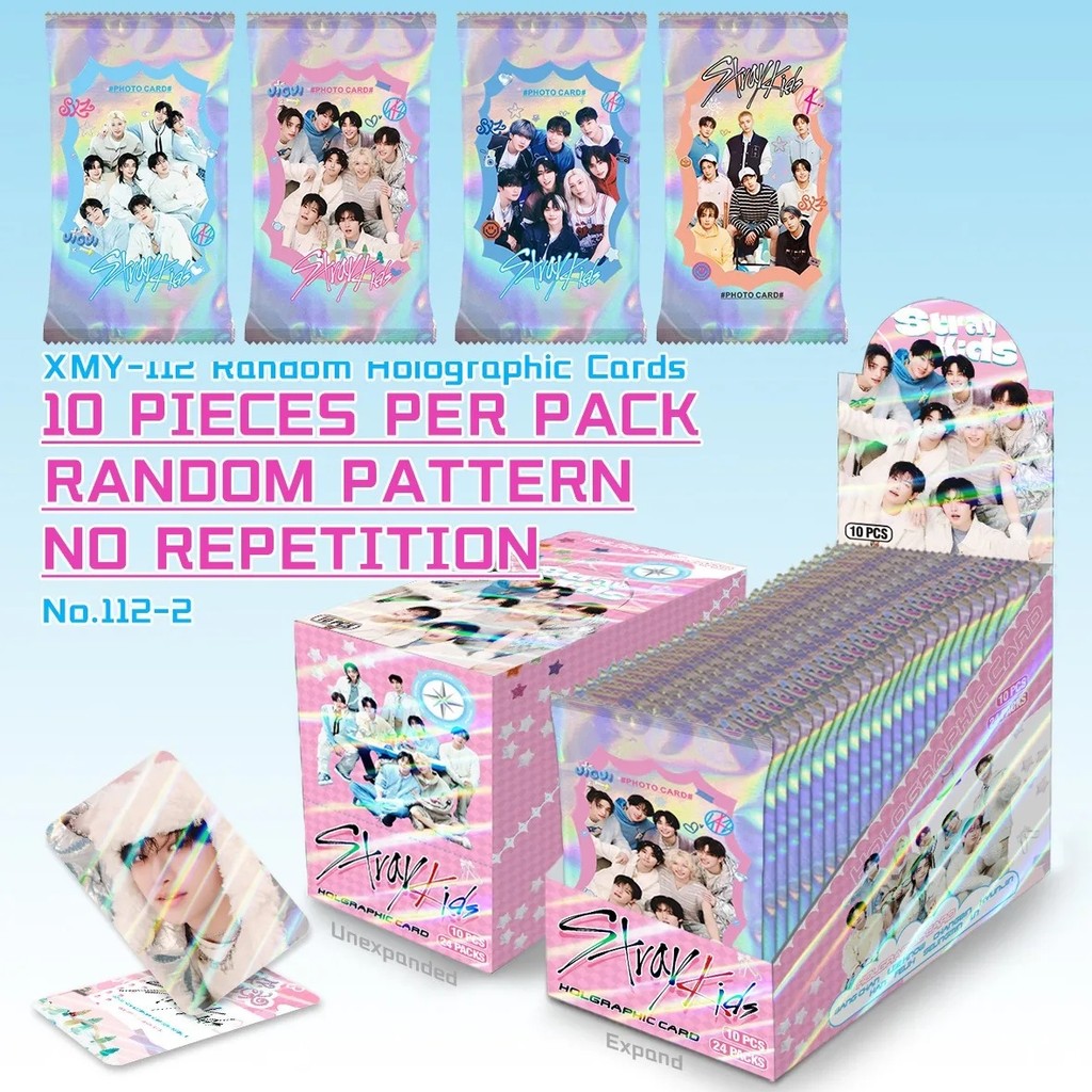 10 cards/pack STRAYKIDS laser collection commemorative card blind box ...