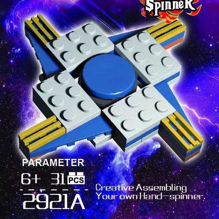 Building Block Fidget Spinner DIY Assembly Model Fingertip ...