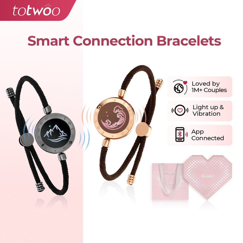 Gift BoxTOTWOO Long Distance Touch Bracelets for Couples Light up &  Vibration for Loved one APP Set Up Pairing Jewelry | Shopee Philippines