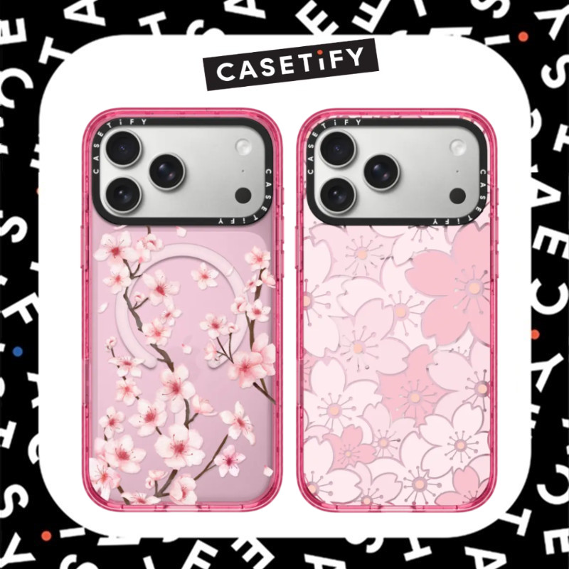 CASETiFY Pink Sakura Acrylic Pattern shockproof Case for iPhone