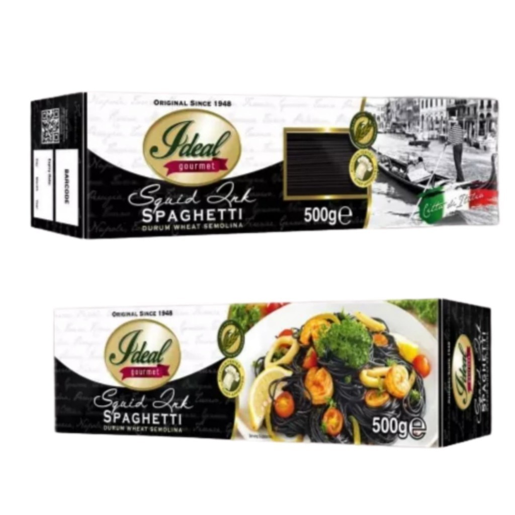 Chefs Choice X Ideal SQUID INK SPAGHETTI Gourmet Pasta Noodles Premium ...
