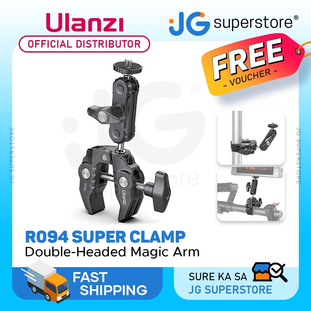 Ulanzi R094 Super Clamp with 360° Dual Mini Ball Head Arm, 0.5 to 2.4 ...
