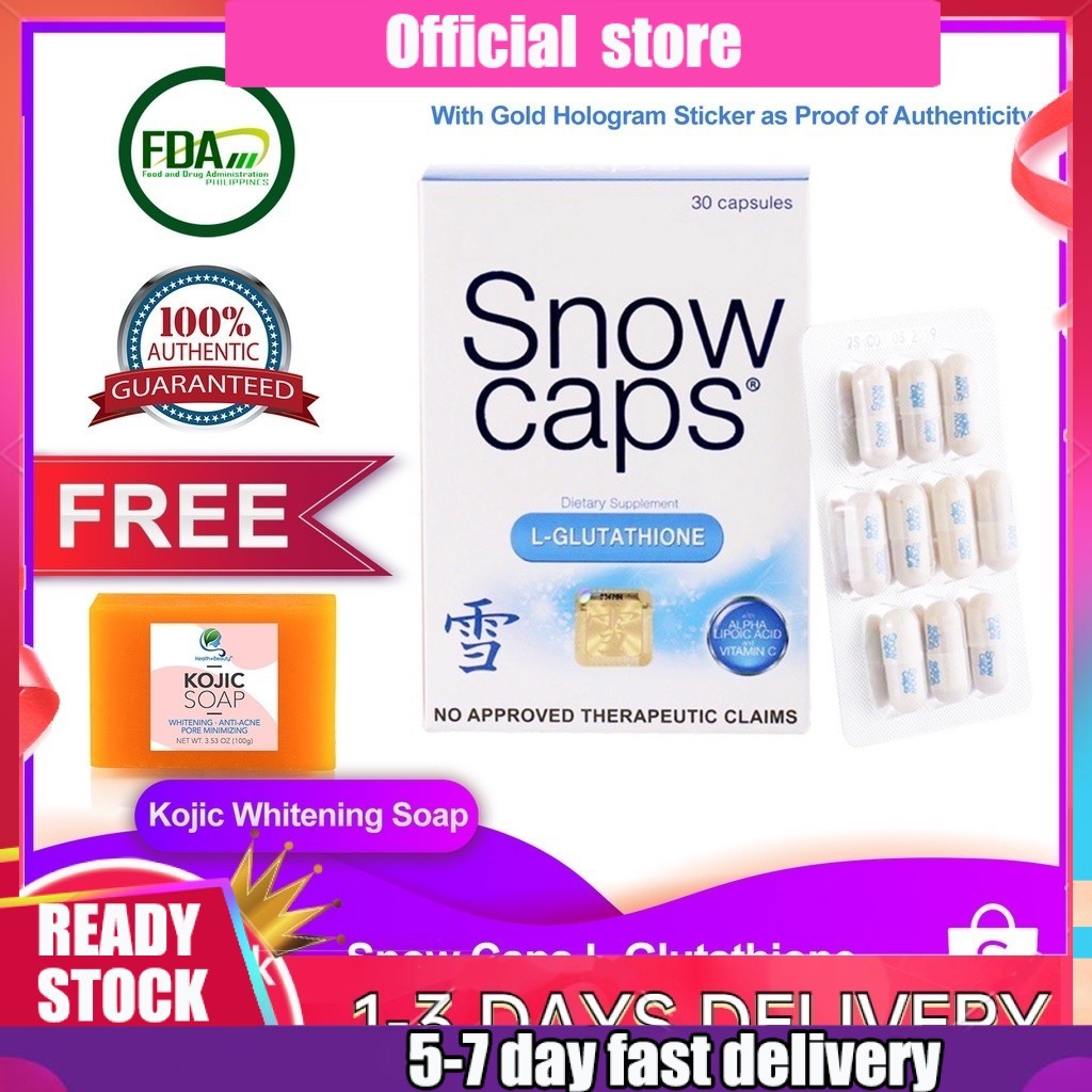 glutathione snow caps Snow Caps L-Glutathione Skin Whitening 30 Capsules