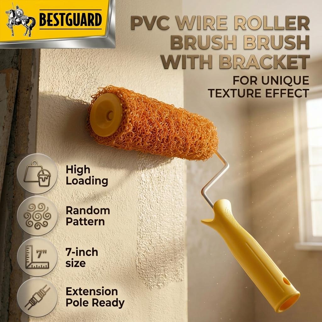 BESTGUARD Texture Roller 7 Inch PVC Wire Loop Paint Roller for Wall 3D ...