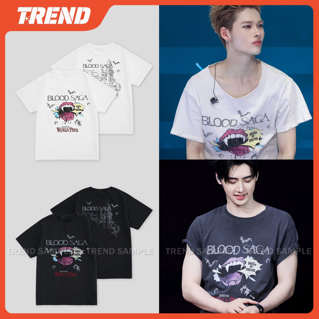 2026 ENHYPEN WORLD TOUR 'BLOOD SAGA' Merch Cotton T-shirt Vintage