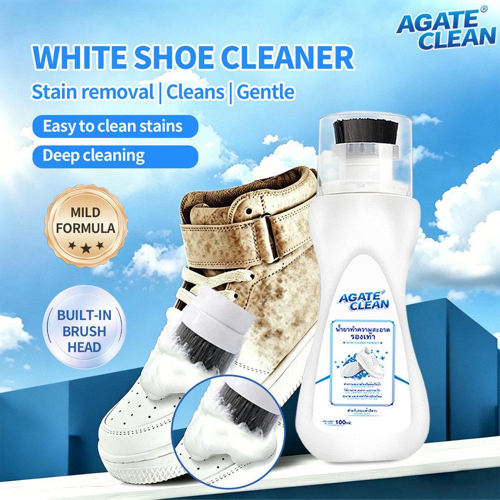 【Agate Design】Shoe Cleaner for White Shoes with Brush Head Sneaker ...