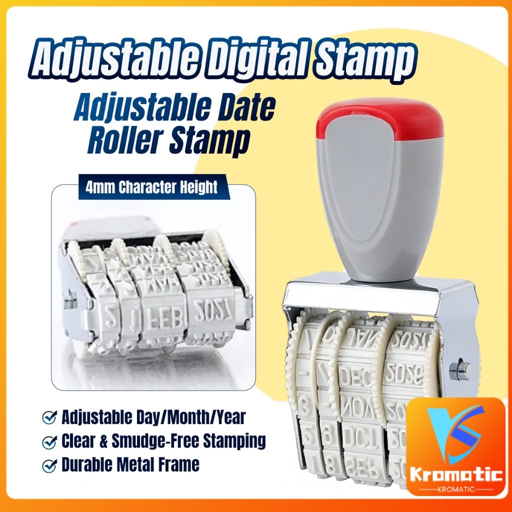 Kc Adjustable Digital Stamp 4mm Print Date Stamp for Office Business ...