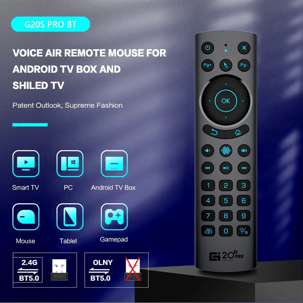 G20BTS Plus G20S PRO BT 2.4G Wireless Voice Backlit Air Mouse Gyroscope ...