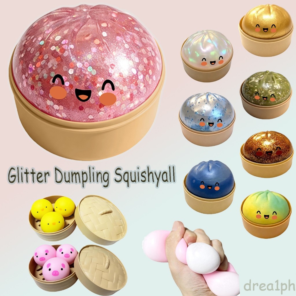 Item Glitter Dumpling Squishy Stress-Relieving Ball, Rare Pink Glitter ...