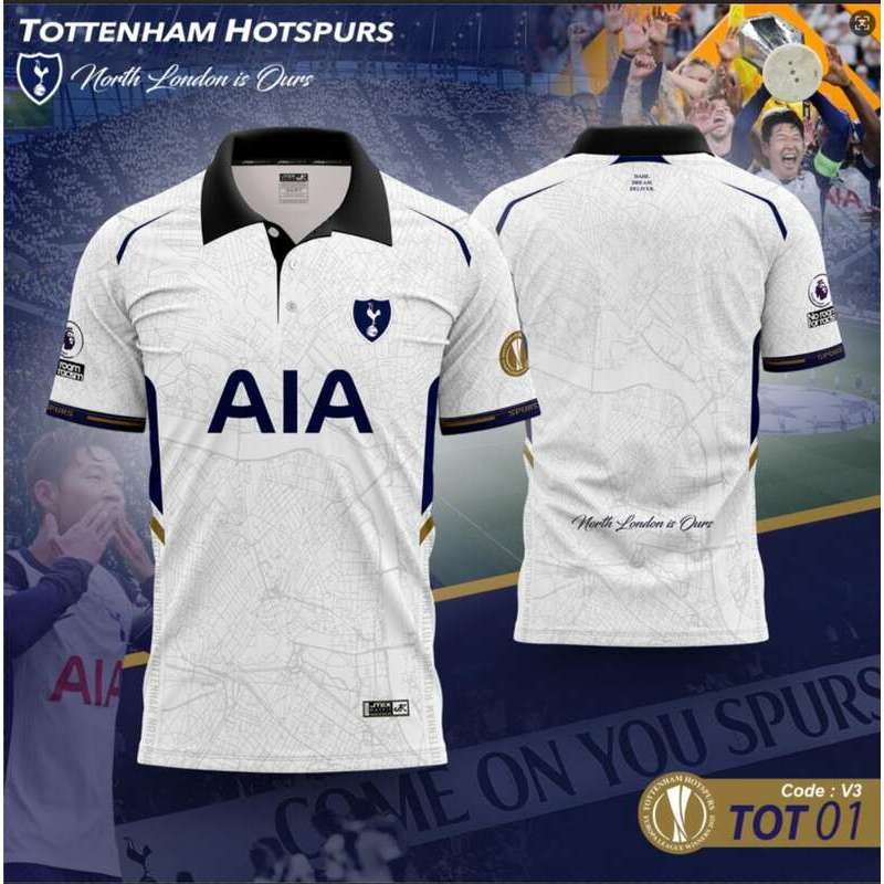 Tottenham Hotspur Custom Name 3D Sublimation Polo T-Shirt 