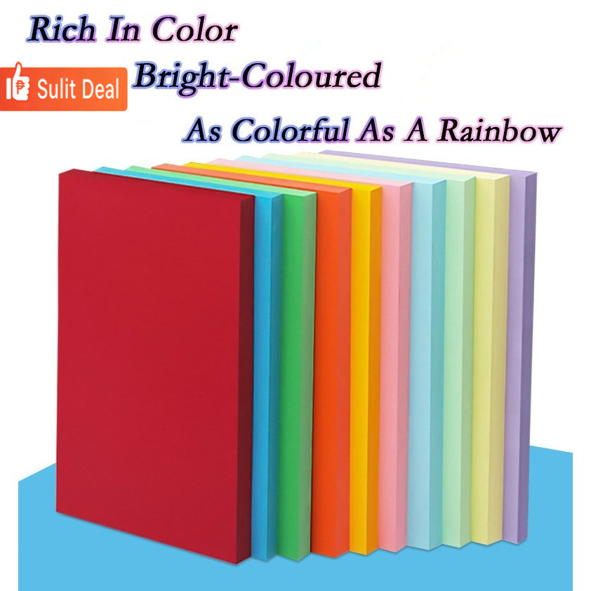 A4 Color Paper Set 100 Sheets with Design Long Paper Color Paper ...