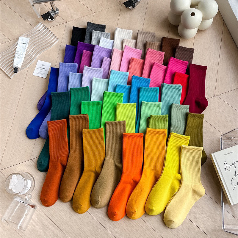 【Fast delivery】Pop Mid High Cut Crew School Dance Performance Socks ...