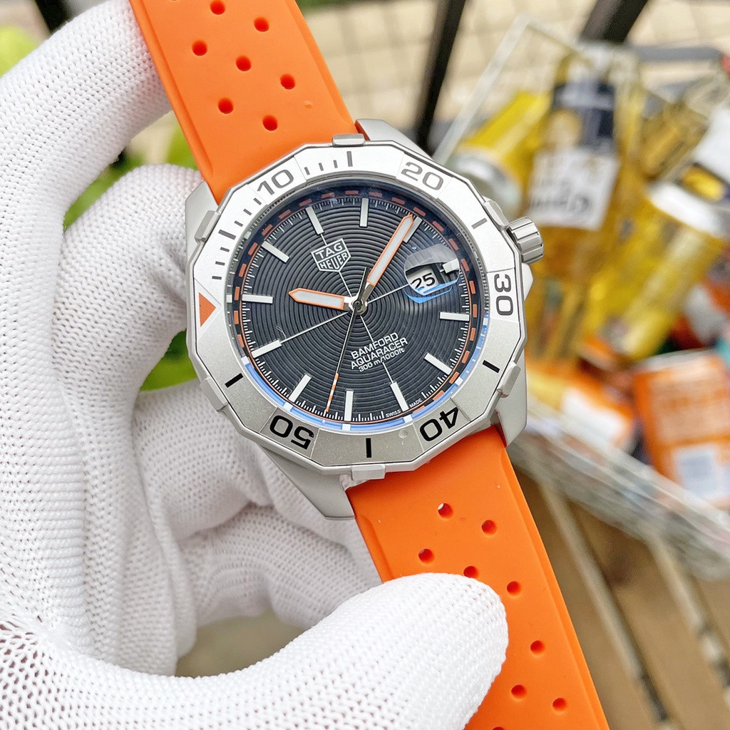 Calendar Display Matching TAGS Aq.uara.cer 43MM Black Dial Men's Wrist ...