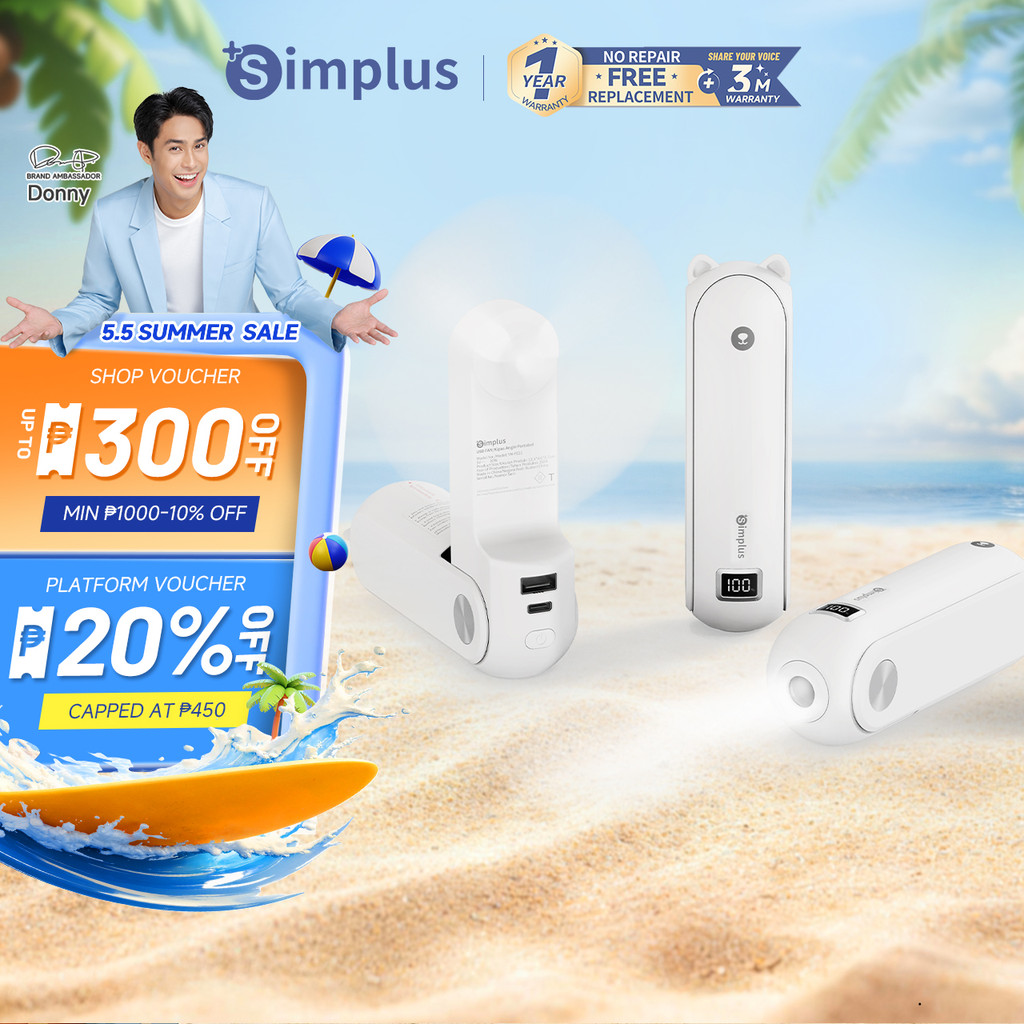 Simplus Pocket Fan Mini Rechargeable Handheld Cooling Electric Fan With ...