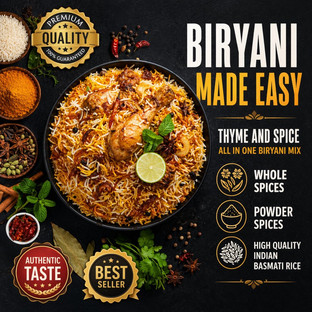 Biryani Pack 500G 1KG Basmati Rice Original India Herbs Spices Complete ...