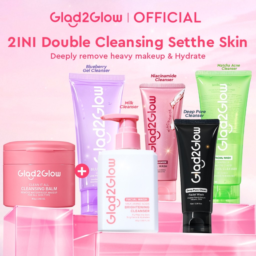 [New]Glad2Glow 2PCS Double Cleasing Set-Clean It All Cleansing Balm ...
